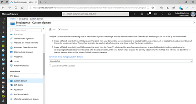 Azure Static Website - custom domain binding